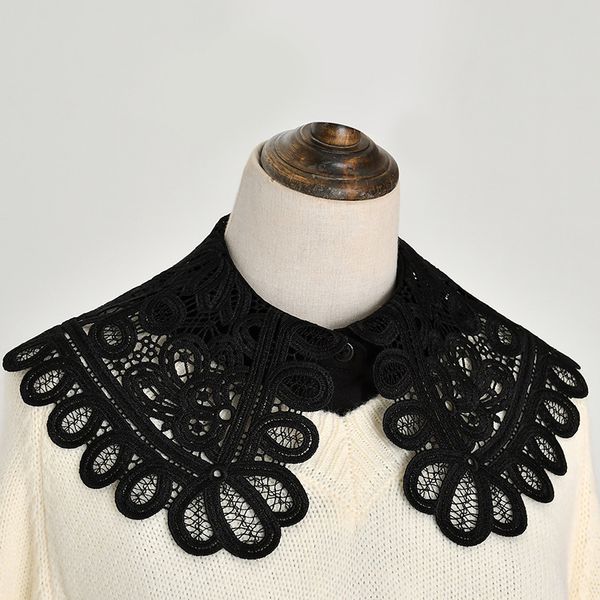 shirt fake collar for women white/black tie vintage embroidery detachable false collar lapel blouse choker necklace shirt, Black;gray
shirt fake collar for women white/black tie vintage embroidery detachable false collar lapel blouse choker necklace shirt, Black;gray