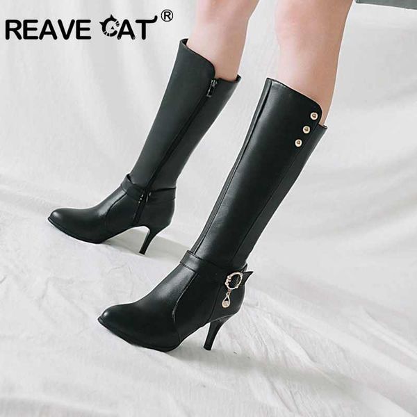 reave cat shoes women knee boots spring autumn shoes plus size 34-46 pointed toe zipper mujer botas feminino thin heel a1325, Black
reave cat shoes women knee boots spring autumn shoes plus size 34-46 pointed toe zipper mujer botas feminino thin heel a1325, Black