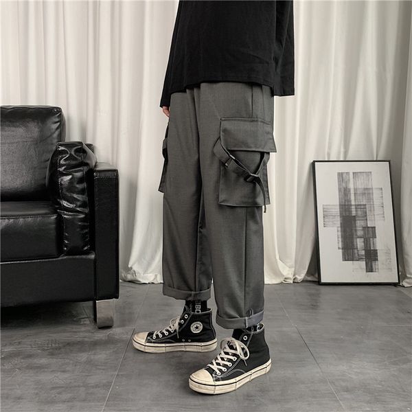 casual pants men's fashion solid color multi-pocket overalls men streetwear wild loose hip-hop trousers mens joggers sweatpants, Black
casual pants men's fashion solid color multi-pocket overalls men streetwear wild loose hip-hop trousers mens joggers sweatpants, Black