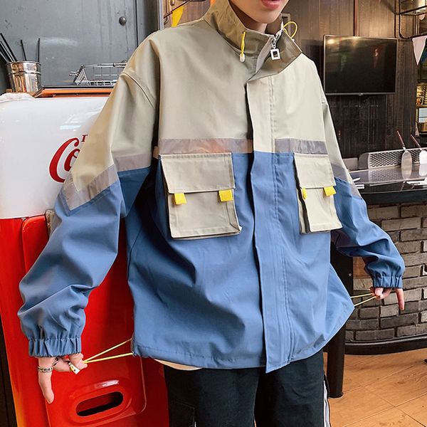 m-5xl mens reflective shiny cargo jacket stand collar pocket coat loose outwear boys jackets loose mixed color d5, Black;brown
m-5xl mens reflective shiny cargo jacket stand collar pocket coat loose outwear boys jackets loose mixed color d5, Black;brown