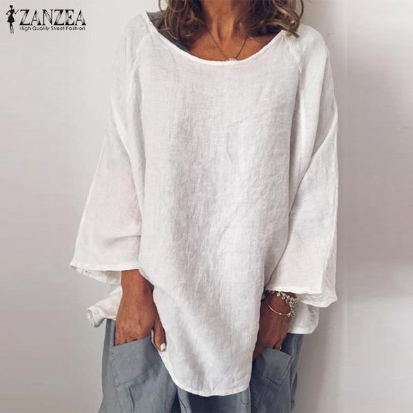 zanzea fashion blouse women long sleeve solid cotton linen shirt autumn blusas femininas basic robe loose chemise tunic 5xl, White
zanzea fashion blouse women long sleeve solid cotton linen shirt autumn blusas femininas basic robe loose chemise tunic 5xl, White