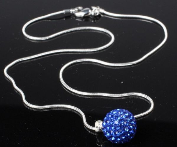 rrt34ale chains with rhinestone clay disco ball necklace 16 inch snake necklace pendants crystal crystal, Silver 
rrt34ale chains with rhinestone clay disco ball necklace 16 inch snake necklace pendants crystal crystal, Silver