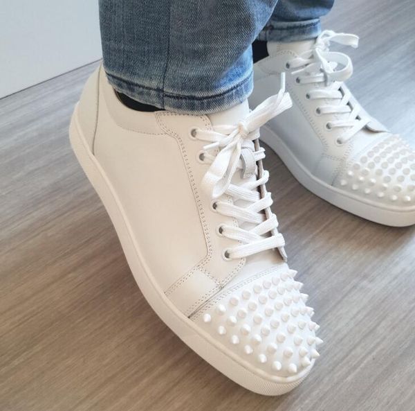 luxury sneaker for men women red bottom shoes white genuine leather spikes designer fashion studs casual walking eu35-46, Black
luxury sneaker for men women red bottom shoes white genuine leather spikes designer fashion studs casual walking eu35-46, Black