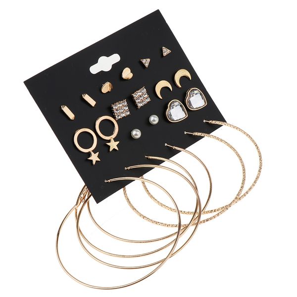 12pairs wholesale stud earrings ear studs bulk hoop earrings set for women girls lovely gifts, silver/gold tone, Golden
12pairs wholesale stud earrings ear studs bulk hoop earrings set for women girls lovely gifts, silver/gold tone, Golden