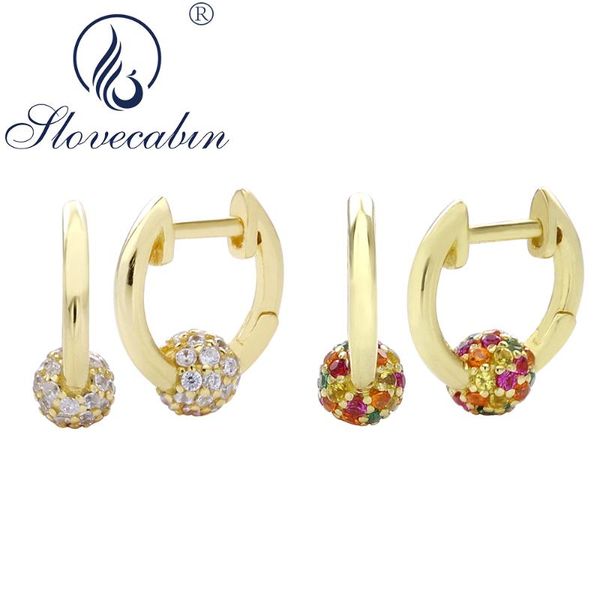slovecabin authentic 925 stering silver sphere huggies earrings for women rainbow crystal hoop earrings silver 925 jewelry, Golden;silver
slovecabin authentic 925 stering silver sphere huggies earrings for women rainbow crystal hoop earrings silver 925 jewelry, Golden;silver