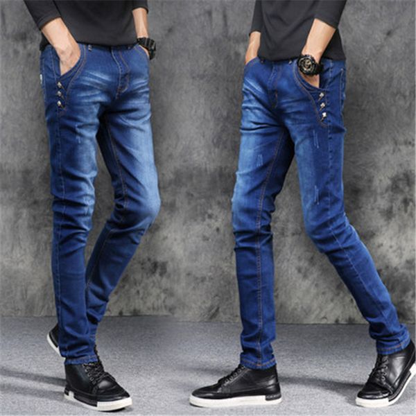 fashion straight men's jeans korean version elastic force slim harem blue pants spring summer men jeans hight quality new 2019
fashion straight men's jeans korean version elastic force slim harem blue pants spring summer men jeans hight quality new 2019