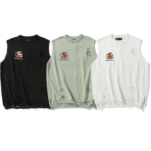 hip ripped sweater men 2020 autumn cartoon dog embroidery cotton pullover sleeveless korean clothes man sweaters round neck, Black;white
hip ripped sweater men 2020 autumn cartoon dog embroidery cotton pullover sleeveless korean clothes man sweaters round neck, Black;white