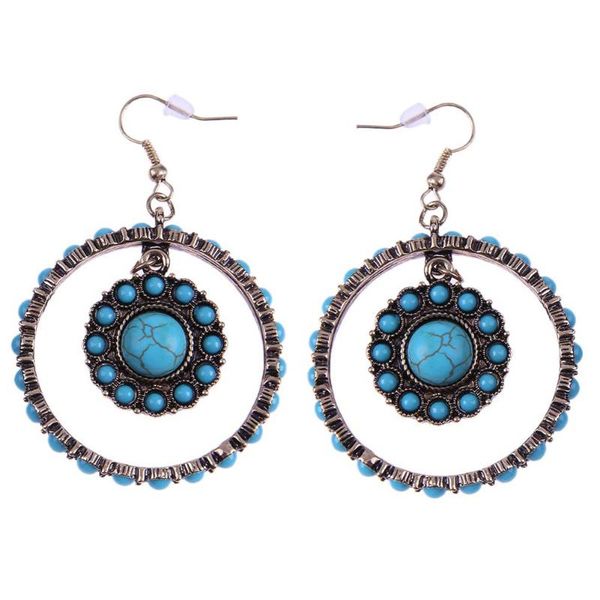 bohemian style vintage turquoises pendant drop dangle earrings for women lovely ethnic retro long earring fashion jewelry gifts, Silver
bohemian style vintage turquoises pendant drop dangle earrings for women lovely ethnic retro long earring fashion jewelry gifts, Silver