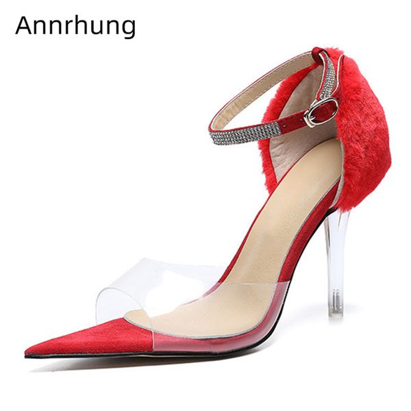 clear crystal thin high heels sandals women ankle strap point toe transparent pvc peep toe fuzzy summer shoes woman, Black
clear crystal thin high heels sandals women ankle strap point toe transparent pvc peep toe fuzzy summer shoes woman, Black