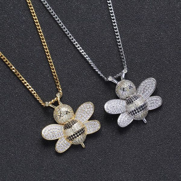 foreign trade explosion models hip hop little bee pendant all copper inlaid zircon necklace men and women fashion jewelry, Silver
foreign trade explosion models hip hop little bee pendant all copper inlaid zircon necklace men and women fashion jewelry, Silver