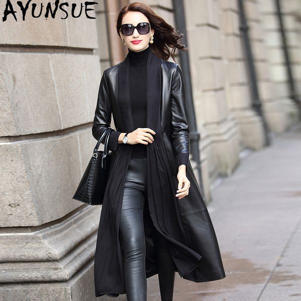 ayunsue genuine leather jacket spring autumn jacket women 100% real sheepskin coat female long trench coats chaqueta mujer my, Black
ayunsue genuine leather jacket spring autumn jacket women 100% real sheepskin coat female long trench coats chaqueta mujer my, Black