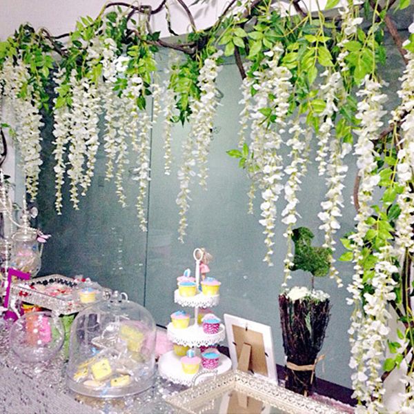 silk wisteria white artificial flowers vine ivy plant fake tree garland hanging flower wedding decor for l home decoration
silk wisteria white artificial flowers vine ivy plant fake tree garland hanging flower wedding decor for l home decoration