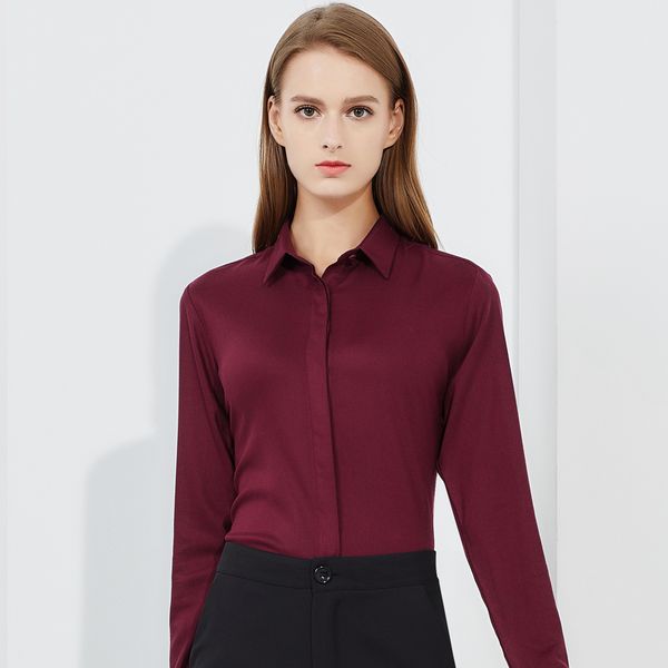 women thick bamboo-fiber hidden button placket blouses shirt standard-fit formal social office lady long sleeve dress shirts, White
women thick bamboo-fiber hidden button placket blouses shirt standard-fit formal social office lady long sleeve dress shirts, White