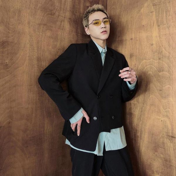 customized s~6xl new mens hairstylist irregular double-breasted european and american fashion leisure suit, White;black
customized s~6xl new mens hairstylist irregular double-breasted european and american fashion leisure suit, White;black