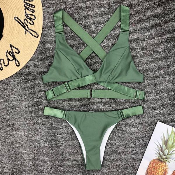 women bikini set cross halter push up low waist two pieces swimwear pure color beach girl split body swimsuits #5.15
women bikini set cross halter push up low waist two pieces swimwear pure color beach girl split body swimsuits #5.15