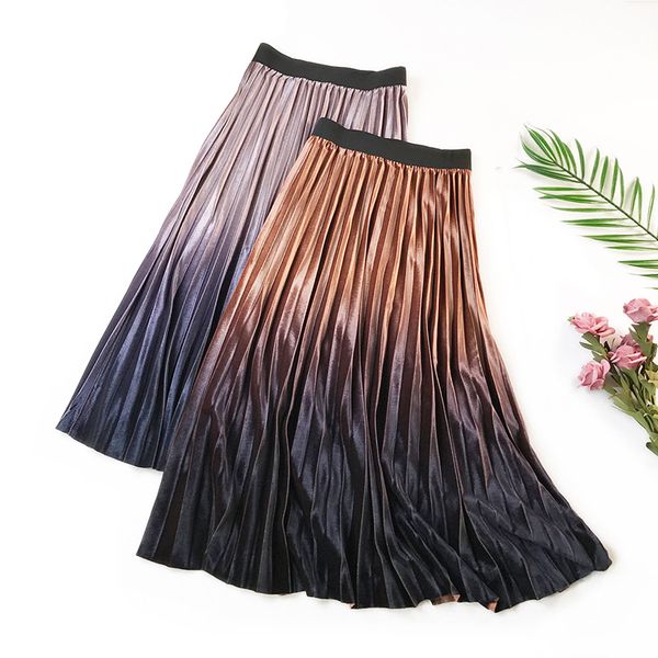 2019 new autumn winter gradient velvet pleated skirts glittery high waist slim midi skirt vintage a-line female tutu skirt, Black
2019 new autumn winter gradient velvet pleated skirts glittery high waist slim midi skirt vintage a-line female tutu skirt, Black