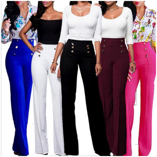 women's autumn fashion solid color long suit pants high waist straight trousers, Black;white
women's autumn fashion solid color long suit pants high waist straight trousers, Black;white