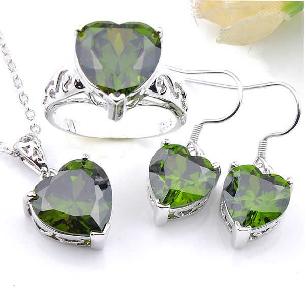 luckyshine fashion jewelry sell set heart fire green peridot gems 925 sterling silver pendant ring earring set women
luckyshine fashion jewelry sell set heart fire green peridot gems 925 sterling silver pendant ring earring set women