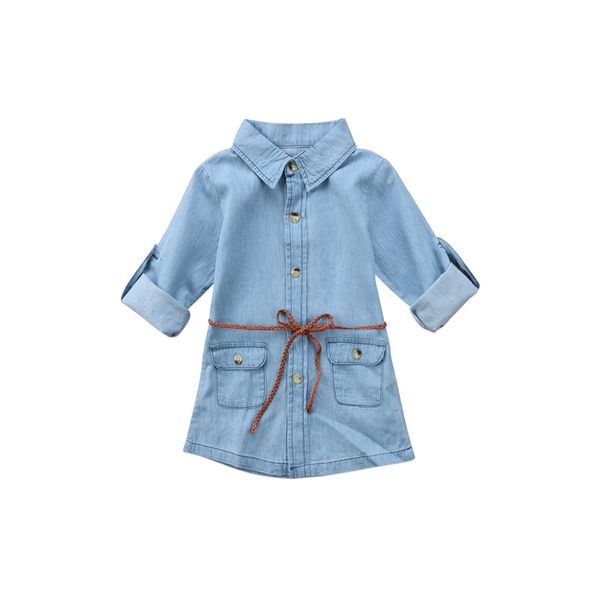 2017 fashion new baby girls lovely long sleeve turn-down collar sashes denim knee-length princess dress outfit autumn 2-7y, Red;yellow
2017 fashion new baby girls lovely long sleeve turn-down collar sashes denim knee-length princess dress outfit autumn 2-7y, Red;yellow