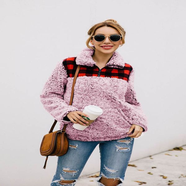 winter autumn warm jacket casual female sweatershirt coat soft fleece women coat warm outwear 2019 new plaid print arrival, Black
winter autumn warm jacket casual female sweatershirt coat soft fleece women coat warm outwear 2019 new plaid print arrival, Black