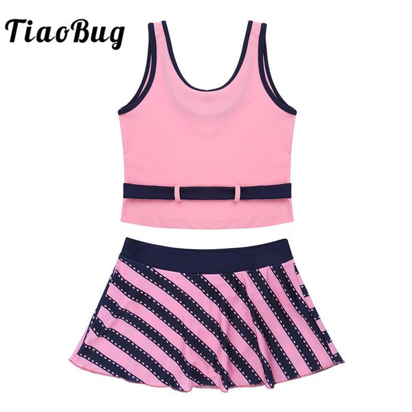 tiaobug kids teens two-piece tankini swimwear girls swim with stripe printed skirt set swimsuit children beach bathing suit
tiaobug kids teens two-piece tankini swimwear girls swim with stripe printed skirt set swimsuit children beach bathing suit