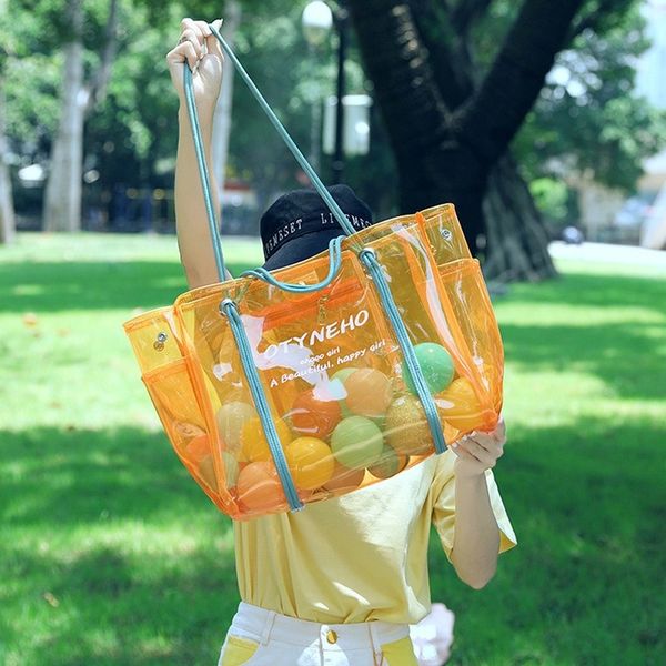 transparent bag women's 2020 new summer jelly shoulder bag pvc waterproof beach large capacity tote
transparent bag women's 2020 new summer jelly shoulder bag pvc waterproof beach large capacity tote