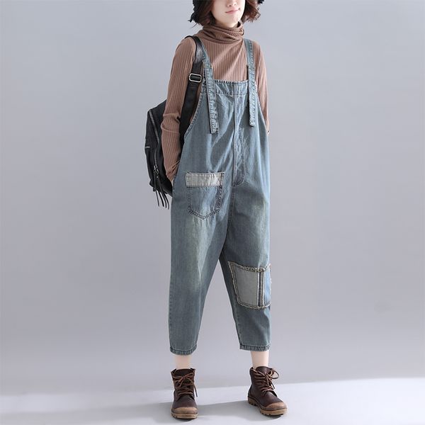 a spring and summer new literary art large loose for old jean belt trousers crotch shoulder adjustable, Blue
a spring and summer new literary art large loose for old jean belt trousers crotch shoulder adjustable, Blue