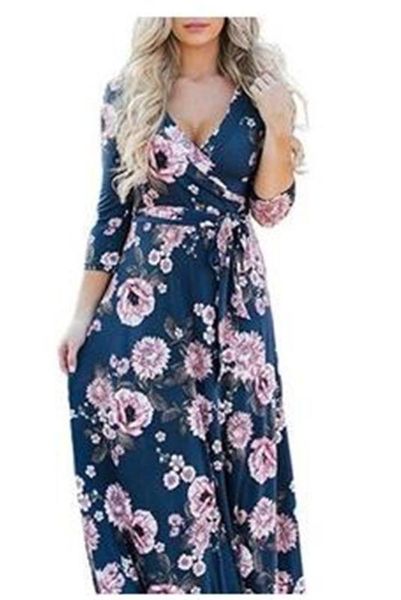 sleeve with sashes dresses casual ladies holidays clothing spring floral print female dress women v neck long, Black;gray
sleeve with sashes dresses casual ladies holidays clothing spring floral print female dress women v neck long, Black;gray