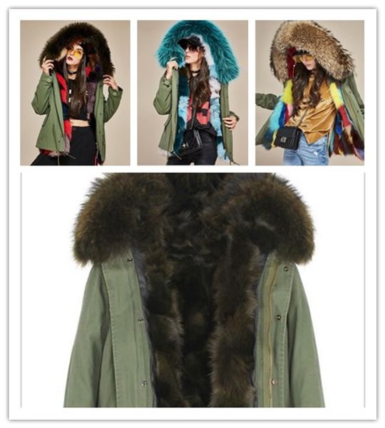 lavish raccoon fur trim women snow coats outdoor jackets jazzevar dark green fox fur liner army green canvas mini parka with ykk zipper, Black
lavish raccoon fur trim women snow coats outdoor jackets jazzevar dark green fox fur liner army green canvas mini parka with ykk zipper, Black