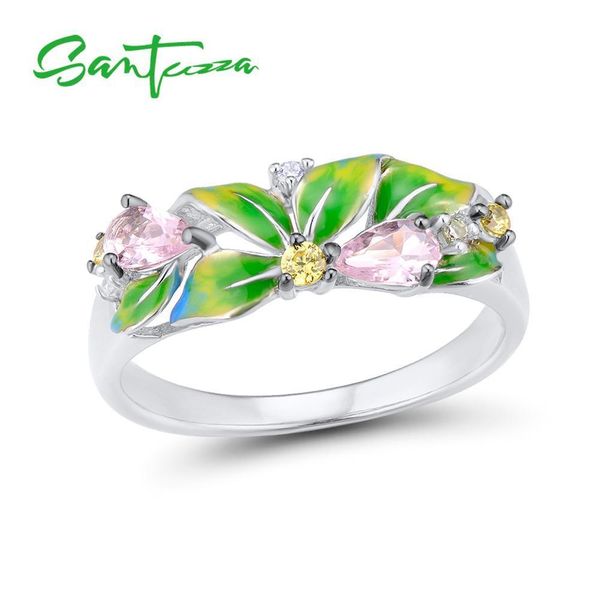 santuzza silver ring for women pure 925 sterling silver delicate green leaves cubic zirconia fashion jewelry handmade enamel j190716, Slivery;golden
santuzza silver ring for women pure 925 sterling silver delicate green leaves cubic zirconia fashion jewelry handmade enamel j190716, Slivery;golden