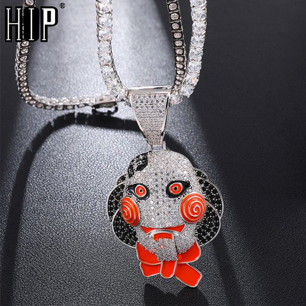hip hop bling iced out horror 69 saw clown mask necklaces & pendants for men rapper jewelry with tennis chain, Silver
hip hop bling iced out horror 69 saw clown mask necklaces & pendants for men rapper jewelry with tennis chain, Silver