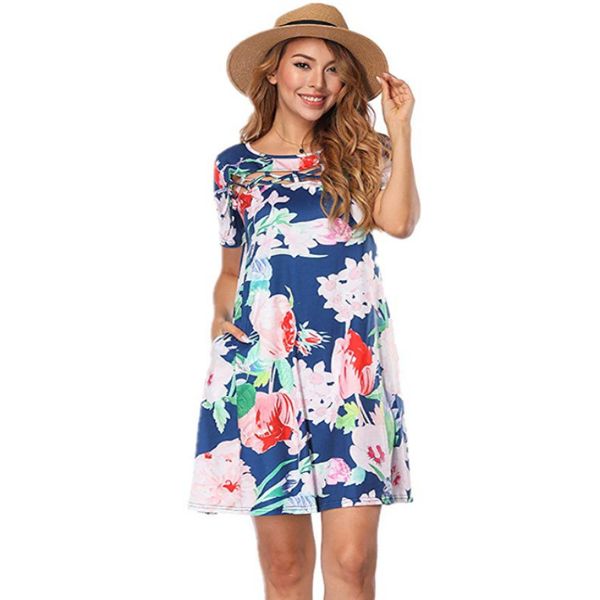 spring edition women's 2019 style women's t-shirt dress digital printed dress, Black;gray
spring edition women's 2019 style women's t-shirt dress digital printed dress, Black;gray