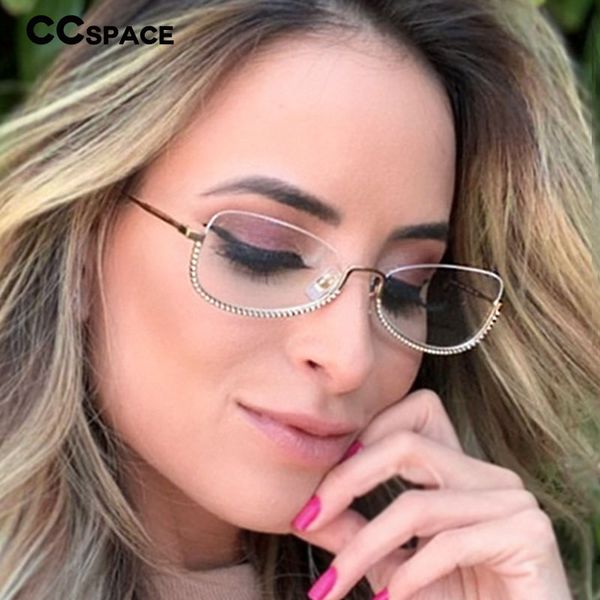 48024 half frame diamond glasses frames men women optical fashion computer glasses, Black
48024 half frame diamond glasses frames men women optical fashion computer glasses, Black