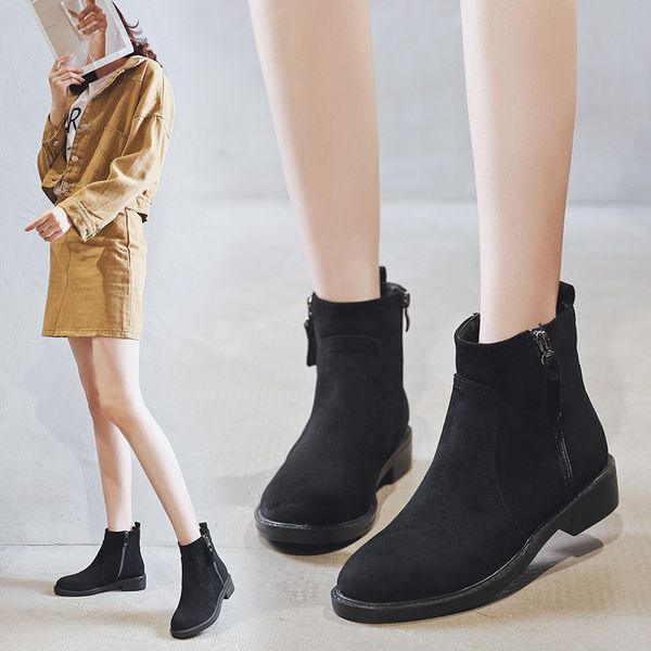 women's rubber boots booties woman 2019 low heel female shoes boots-women round toe winter footwear zipper rain ladies autumn, Black
women's rubber boots booties woman 2019 low heel female shoes boots-women round toe winter footwear zipper rain ladies autumn, Black