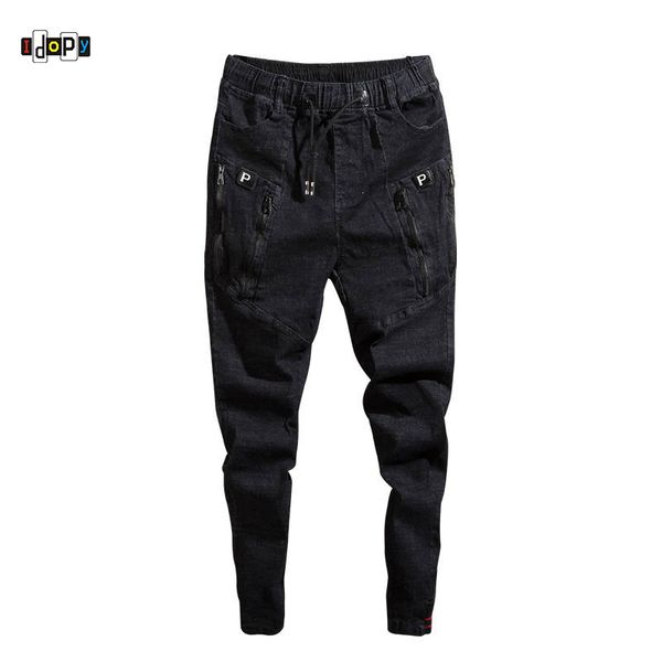 idopy fashion mens trend stretchy harem jeans drawstring comfy ripped distressed patchwork cuffed denim joggers for male, Blue
idopy fashion mens trend stretchy harem jeans drawstring comfy ripped distressed patchwork cuffed denim joggers for male, Blue