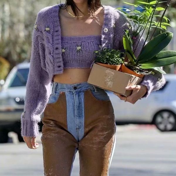 women's knits & tees 2021 women spring two pieces cardigans with tank flower crochet poncho summer v-neck purple, White
women's knits & tees 2021 women spring two pieces cardigans with tank flower crochet poncho summer v-neck purple, White