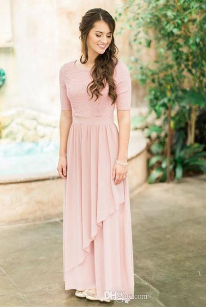 blush pink chiffon bridesmaid dresses with lace 2020 half sleeves wedding party dress vestidos boda invitada, White;pink
blush pink chiffon bridesmaid dresses with lace 2020 half sleeves wedding party dress vestidos boda invitada, White;pink