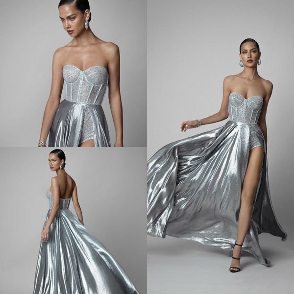 berta 2019 sliver prom dresses sweetheart illusion sequins a line evening dresses side split formal party gowns custom made, Black
berta 2019 sliver prom dresses sweetheart illusion sequins a line evening dresses side split formal party gowns custom made, Black