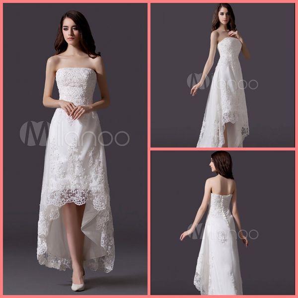 2019 vestido de festa summer a line high low elegant wedding dress strapless with sweetheart neck beaded appliques wedding gown, White
2019 vestido de festa summer a line high low elegant wedding dress strapless with sweetheart neck beaded appliques wedding gown, White