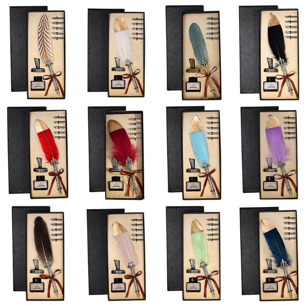 vintage calligraphy feather dip pen fashion pen handle 2/5 nibs writing ink set quill fountain writing set gifts for childs
vintage calligraphy feather dip pen fashion pen handle 2/5 nibs writing ink set quill fountain writing set gifts for childs