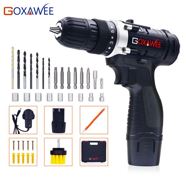 goxawee 12v max electric screwdriver cordless drill mini wireless power drill driver dc diy tools lithium battery with 2-speed
goxawee 12v max electric screwdriver cordless drill mini wireless power drill driver dc diy tools lithium battery with 2-speed
