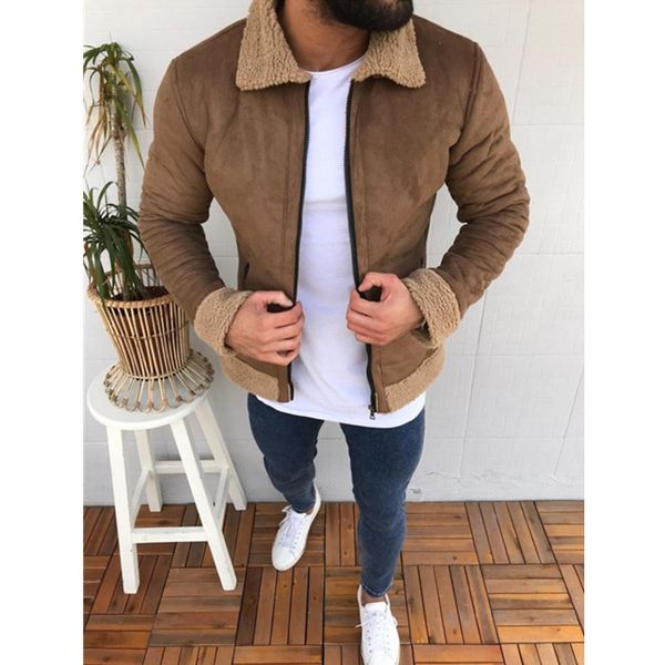 men autumn winter coats fur jacket outwear long sleeve turn down collar slim warm coats, Black
men autumn winter coats fur jacket outwear long sleeve turn down collar slim warm coats, Black