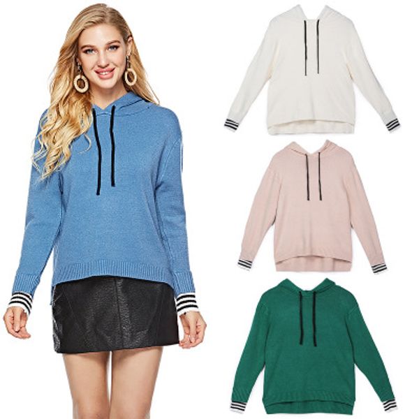 women casual hoodies fashion ladies pullover long sleeve sweater hooded female knitted sweatshirt, Black
women casual hoodies fashion ladies pullover long sleeve sweater hooded female knitted sweatshirt, Black