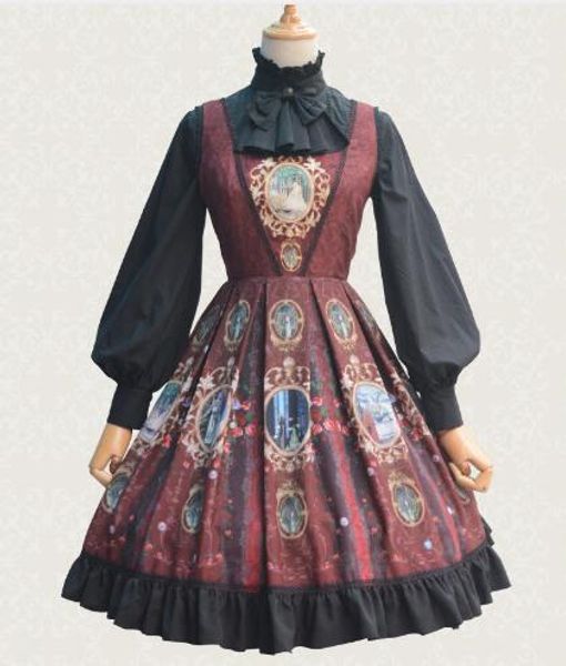 sweet royal vintage style printed lolita jsk dress lovely sleeveless chiffon dress for girl three colors, Black;red
sweet royal vintage style printed lolita jsk dress lovely sleeveless chiffon dress for girl three colors, Black;red