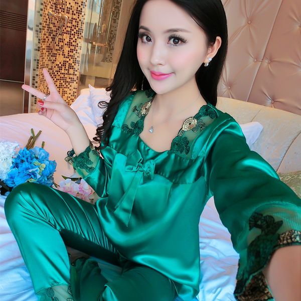 2pcs sets shirt+pants womans ice silk lingerie pajamas home lace sleep wear portjartier pyjama clothes fall sleepwear, Black;red
2pcs sets shirt+pants womans ice silk lingerie pajamas home lace sleep wear portjartier pyjama clothes fall sleepwear, Black;red