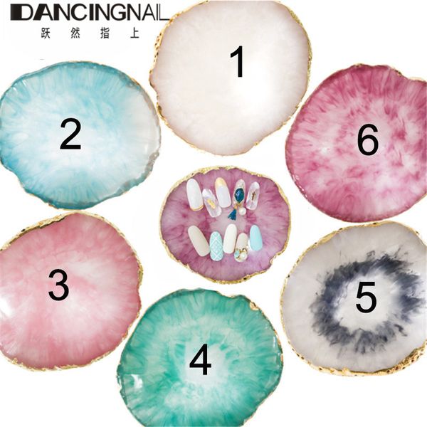 natural resin agate nail color paint palette holder drawing nail art color palette for mixing display art tools, Silver
natural resin agate nail color paint palette holder drawing nail art color palette for mixing display art tools, Silver