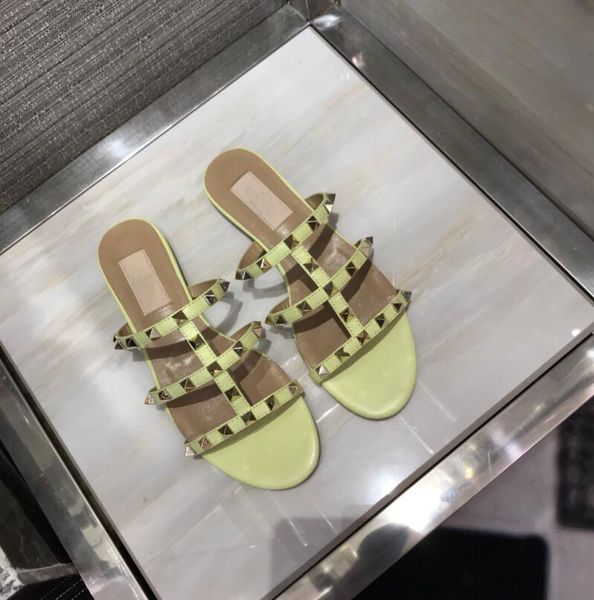 luxury designer fashion stud sandals genuine leather pumps ladies high heels fashion rivets shoe party slippers beach fun flat, Black
luxury designer fashion stud sandals genuine leather pumps ladies high heels fashion rivets shoe party slippers beach fun flat, Black