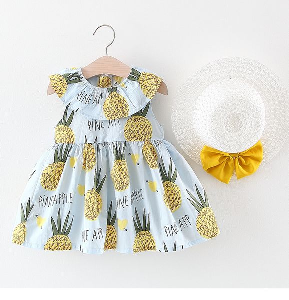 kids Girl designer clothes Dress Summer Sleeveless Pineapple Print Design Dress Princess Girl Clothing Dress + hat
kids Girl designer clothes Dress Summer Sleeveless Pineapple Print Design Dress Princess Girl Clothing Dress + hat