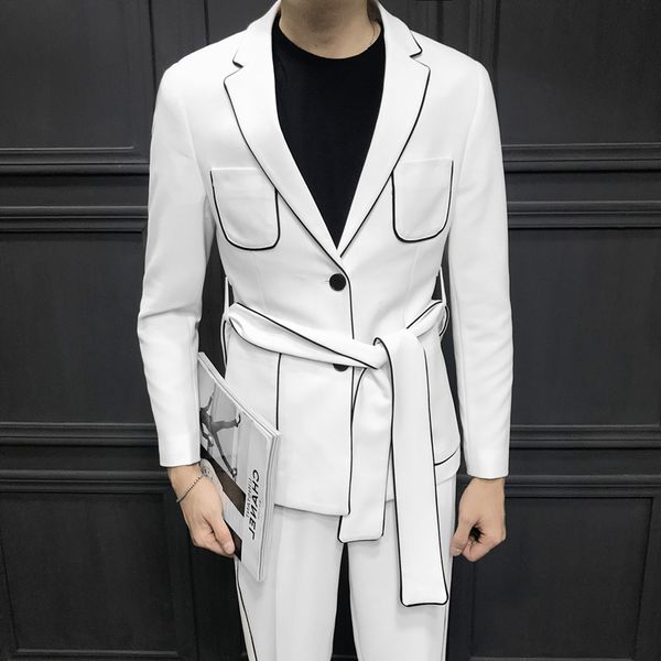 men's suits & blazers 2021 spring long sleeve belt decoration man's korean cultivation dress man suit ternos masculino 2 pcs( jack, White;black
men's suits & blazers 2021 spring long sleeve belt decoration man's korean cultivation dress man suit ternos masculino 2 pcs( jack, White;black