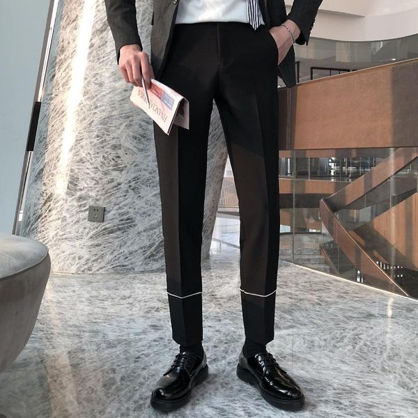 male korea japan streertwear vintage fashion slim fit ankle-length pants men business casual suit pant, Black
male korea japan streertwear vintage fashion slim fit ankle-length pants men business casual suit pant, Black